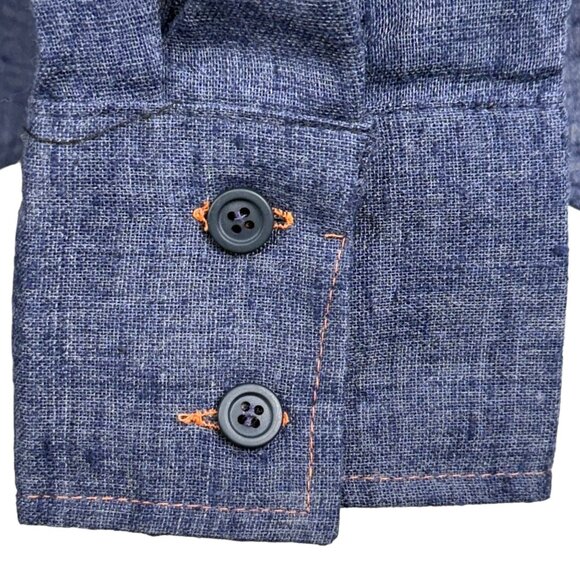 Vintage Sears Jeans Joint Mens Perma-Prest Blue Long Sleeve Button-Up Shirt XL - Picture 9 of 9